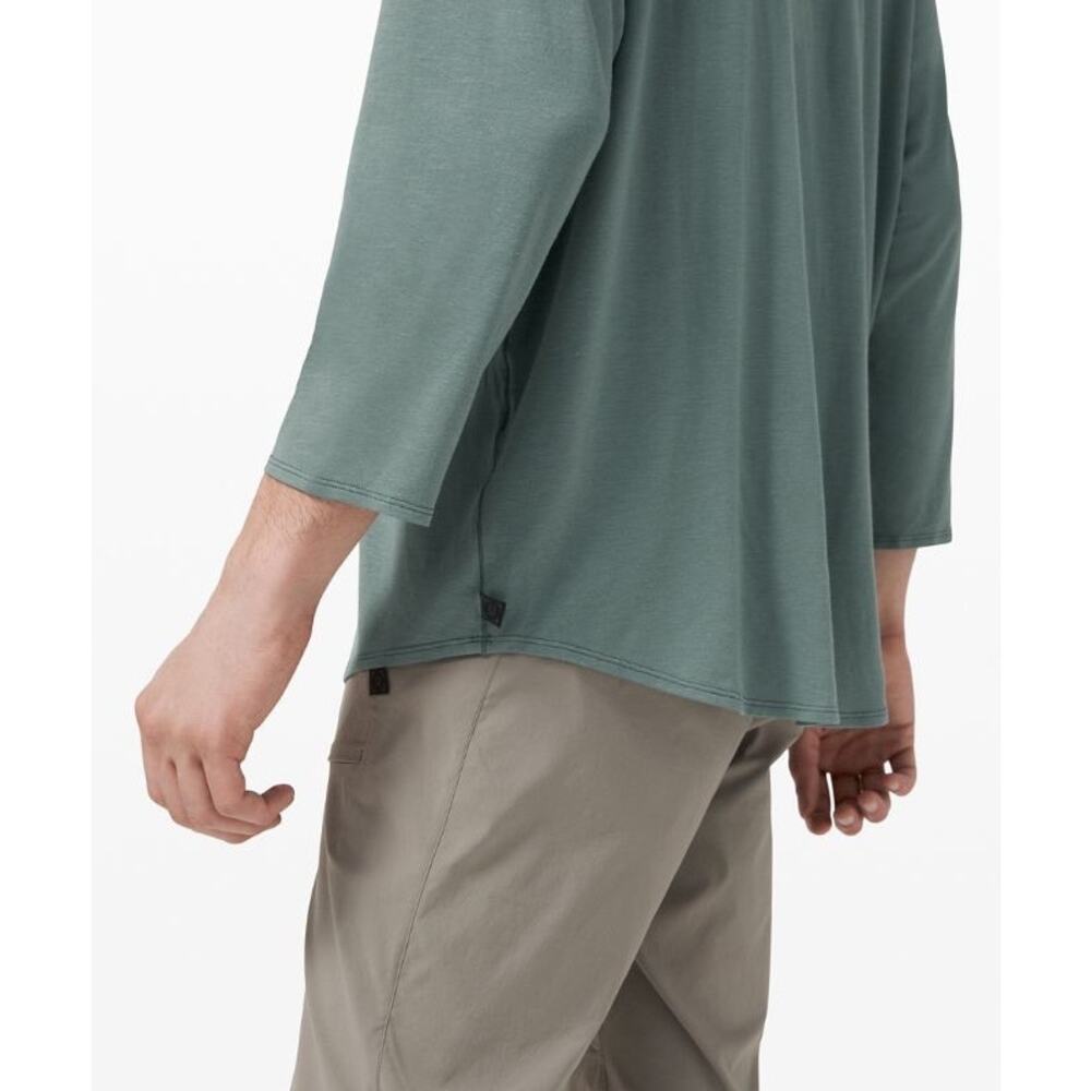 lululemon lab Sarala 3/4 Tee Harbor Green Mens Size Large - Picture 3 of 10